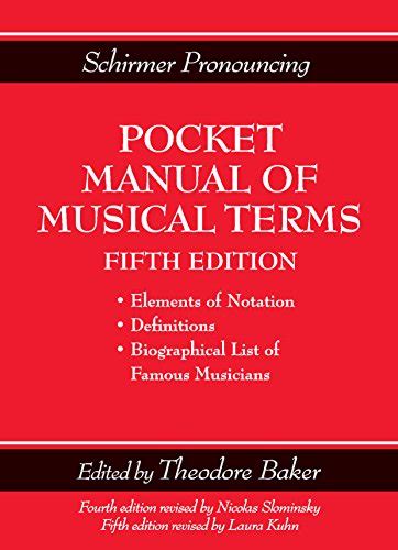 Schirmer pronouncing pocket manual of musical terms by nicolas slonimsky. - La nullité du contrat et le droit pénal.